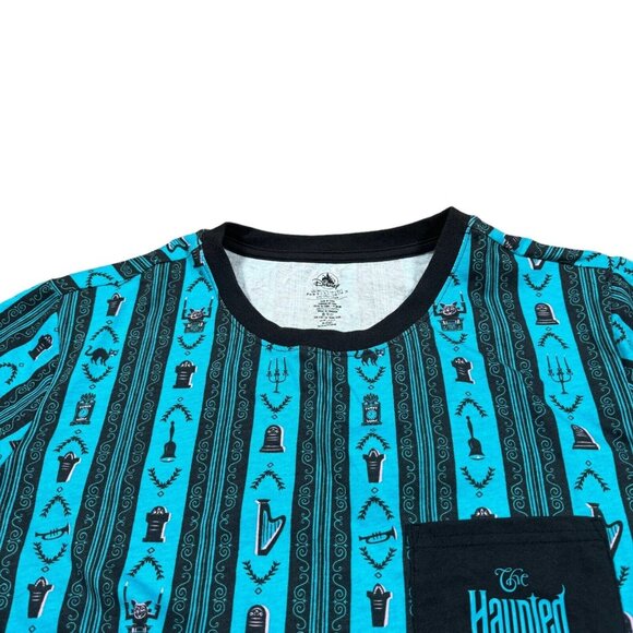 Disney The Haunted Mansion Blue, Black T-Shirt Adult Sz L - Picture 2 of 8